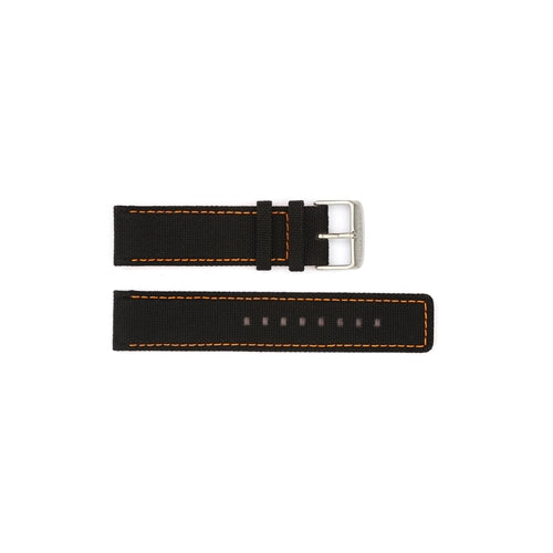 Authentic Hugo Boss Watch Strap Black/Orange Stitch Sail Cloth Hugo 22mm HB1091292250