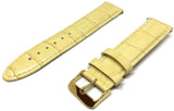 Crocodile Grain Watch Strap Beige Calf Leather Premier Quality Padded Size 12mm to 20mm