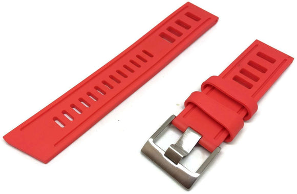 Red Diving Watch Strap Vintage Ladder Style Size Stainless Steel Buckle