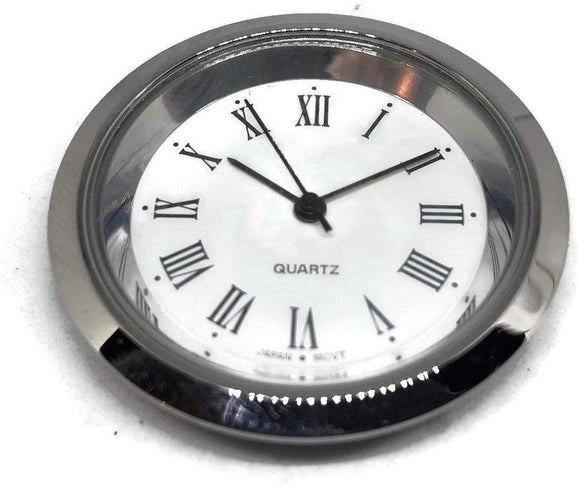 Clock Movement Quartz Mini Insertion Head 35mm Chrome Roman