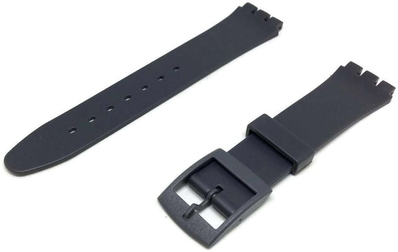 Swatch Style Resin Watch Strap Grey with Plastic Buckle Size 17mm