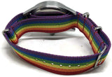 N.A.T.O G10 Zulu Watch Strap Rainbow Colours 18mm and 20mm Brushed Stainless Steel Buckle