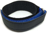 Velcro Watch Strap Blue with Stainless Steel Ring 14mm and 18mm
