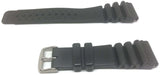 Extra Long Diving Watch Strap Black Thick Rubber Stainless Steel Buckle Sizes 18mm to 24mm