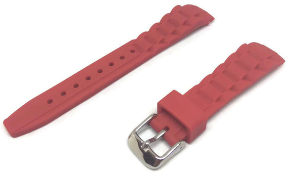 Ice Style Watch Strap Red with Stainless Steel Buckle 17mm, 20mm and 22mm