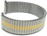 Expander Watch Bracelet Bi Colour Gold and Stainless Full Mirror 8mm to 18mm
