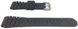 Authentic Seiko Watch Strap Black Rubber 20mm 4KR3JZ Stainless Steel Buckle 
