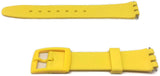 Swatch Style Resin Watch Strap Yellow with Yellow Plastic Buckle 12mm and 17mm