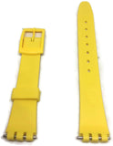Swatch Style Resin Watch Strap Yellow with Yellow Plastic Buckle 12mm and 17mm