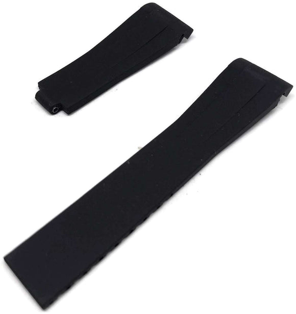 Rubber Watch Strap compatible with Rolex GMT Oyster & Omega SeaMaster Black 20mm