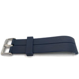 Sports and Leisure Watch Strap Curved Ends Polyurethane Navy Blue 20mm and 22mm