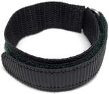 Hook and Loop Fabric Watch Strap Green with Stainless Steel Ring 14mm and 18mm