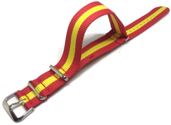 NATO Zulu G10 Watch Strap with Spanish Flag Size 18mm to 22mm