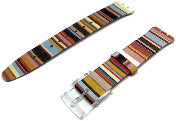 Authentic Swatch Watch Strap Leather Skin Mille Linie 16mm