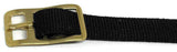 Nylon Watch Strap Black Plain Weave with Gold Plated Buckle 8mm to 20mm
