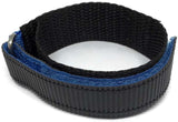 Hook and Loop Wraparound  Watch Strap Blue with Stainless Steel Ring 14mm and 18mm