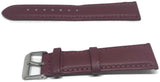 Calf Leather Watch Strap Red Padded with Stainless Steel Buckle 8mm to 30mm