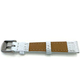 Genuine Lizard Watch Strap White Chrome Buckle Size 18mm and 20mm