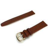 Lizard Grain Calf Leather Watch Strap Light Brown Chrome Buckle Size 12mm to 22mm