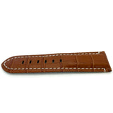 Crocodile Grain Calf Leather Watch Strap Tan  Premium Strap for Panerai 22mm to 24mm