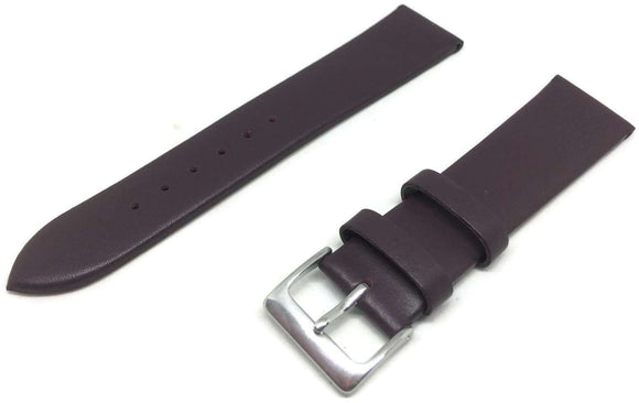 Calf Leather Watch Strap Purple with Chrome Buckle Sizes 12mm to 30mm