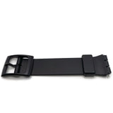 Swatch Style Resin Watch Strap Black 12mm and 17mm with Black Plastic Buckle