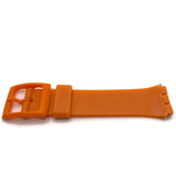 Swatch Style Resin Watch Strap Orange with Orange Plastic Buckle 17mm