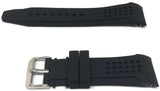 Black Rubber Watch Strap with Dimple Texture Curved End 22mm to 24mm