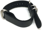 N.A.T.O Zulu G10 Style Watch Strap Black Leather Heavy Duty Stainless Steel Buckle Size 18mm,20mm and 22mm