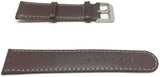 Calf Leather Watch Strap Dark Brown Calf Leather Round Ended Chrome Buckle Size 12mm to 20mm