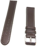 Calf Leather Watch Strap Dark Brown Calf Leather Round Ended Chrome Buckle Size 12mm to 20mm