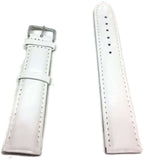 Calf Leather Watch Strap Extra Long White Padded Round Classic Look Sizes 8mm to 24mm
