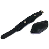 Military Leather Watch Strap Black  18mm with Cover Gold Plated Buckle