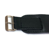 Military Leather Watch Strap 18mm with Cover Gold or Silver Buckle