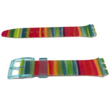 Authentic Swatch Watch Strap Multi Colour Strap 17mm for Color the Sky Watch