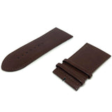 Extra Wide Watch Strap Smooth Calf Leather Brown with Chrome and gold Buckles