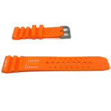 Diving Watch Strap Heavy Duty Orange Rubber Extra Long ND Limits 18mm to 24mm