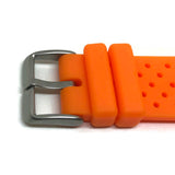 Diving Watch Strap Heavy Duty Orange Rubber Extra Long ND Limits 18mm to 24mm