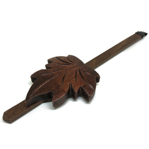 Cuckoo Clock Maple Leaf Pendulum Brown Wood 