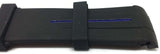 Black Rubber Watch Strap for Oyster Submariner Curved End with Blue Line 20mm