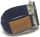 Velcro Watch Strap Navy 20mm with Leather Sport Badge