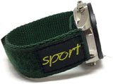 Velcro Watch Strap Green Nylon with Fabric Sports Badge 14mm and 20mm