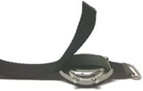 Velcro Watch Strap Brown with Stainless Steel Ring 18mm
