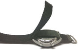 Velcro Watch Strap Green with Stainless Steel Ring and Sport Badge 14mm to 20mm