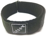 Velcro Watch Strap Green with Stainless Steel Ring and Sport Badge 14mm to 20mm