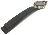 Velcro Watch Strap Black with Stainless Steel Ring 18mm