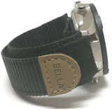 Velcro Watch Strap Black with Stainless Steel Ring 18mm