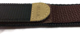 Velcro Watch Strap Brown with Stainless Steel Ring 18mm