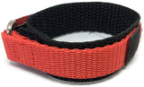 Velcro Watch Strap Red and Black with Stainless Steel Ring 14mm and 18mm