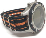 NATO Zulu G10 Style Watch Strap Nylon 3 Stripe Black and Orange 18mm to 24mm